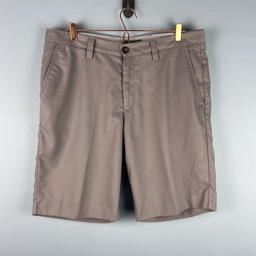Tommy Hilfiger Logo Golf Men's Chino Shorts‎ Size 36" Grey Flat 100% Polyester
